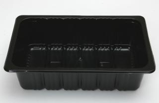 Упаковка лоток под запайку 260×165×75 мм черный морозостойкий